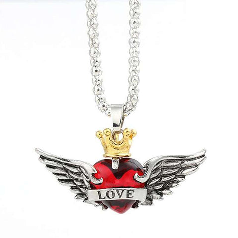 collier ange amour rouge