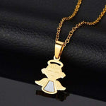 collier ange bebe or