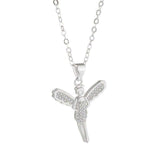 collier ange fee cristal argent