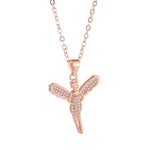 collier ange fee cristal rose