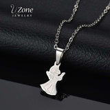 collier ange porte bonheur argent