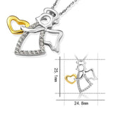 collier argent amour ange taille