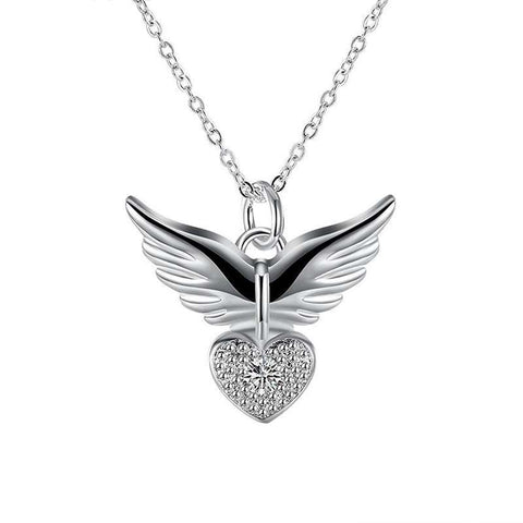 collier argent ange