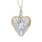 collier coeur ailes d'ange femme