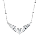 collier coeur ange gris