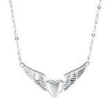 collier coeur ange gris