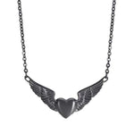 collier coeur ange noir