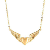 collier coeur ange or