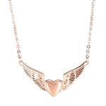 collier coeur ange rose