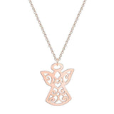 collier femme aile d ange rose