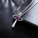 collier femme ailes d'ange coeur femme