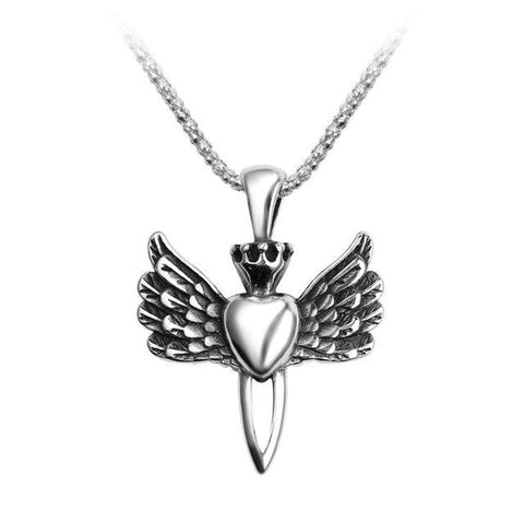 collier femme pendant ailes d'anges