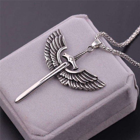 collier homme aile d'ange
