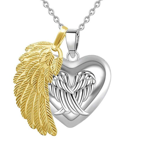 collier plume ange chaine aile