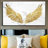 X Tableau Ailes d'Ange Dorées