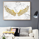 X Tableau Ailes d'Ange Dorées