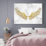 X Tableau Ailes d'Ange Dorées
