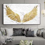 X Tableau Ailes d'Ange Dorées