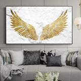 X Tableau Ailes d'Ange Dorées