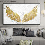 X Tableau Ailes d'Ange Dorées